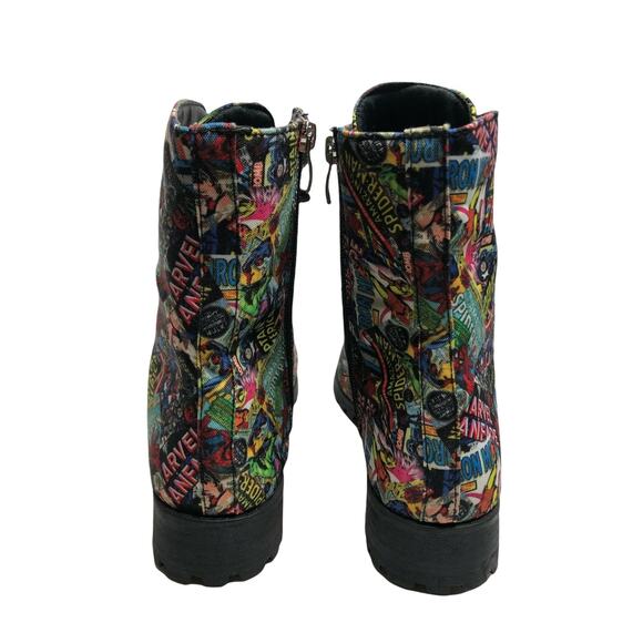 Marvel All Super Heroes Comic Print Combat Boots 10 - Picture 3 of 8